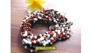 Charm Beads Bracelets Stretching Mix Color